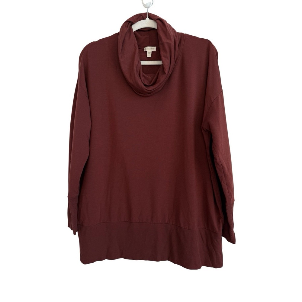 Garnet Hill Soft Cowl-Neck Long‎ Sleeve Lightweight Tunic Sweater Women's Size M